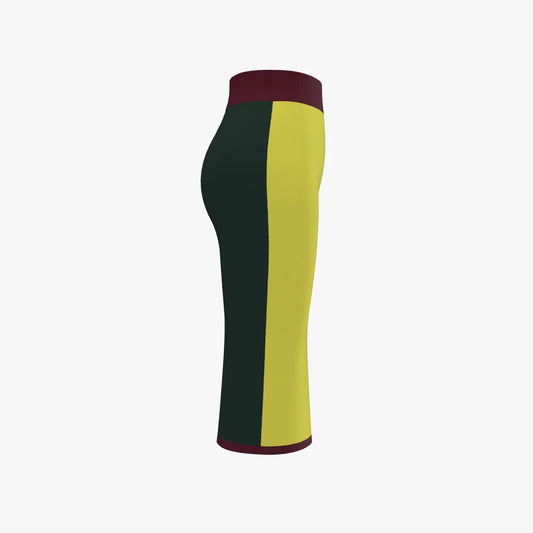 Women's Jacquard Pencil Skirt |12 GG | Yellow | Forrest Green | Maroon