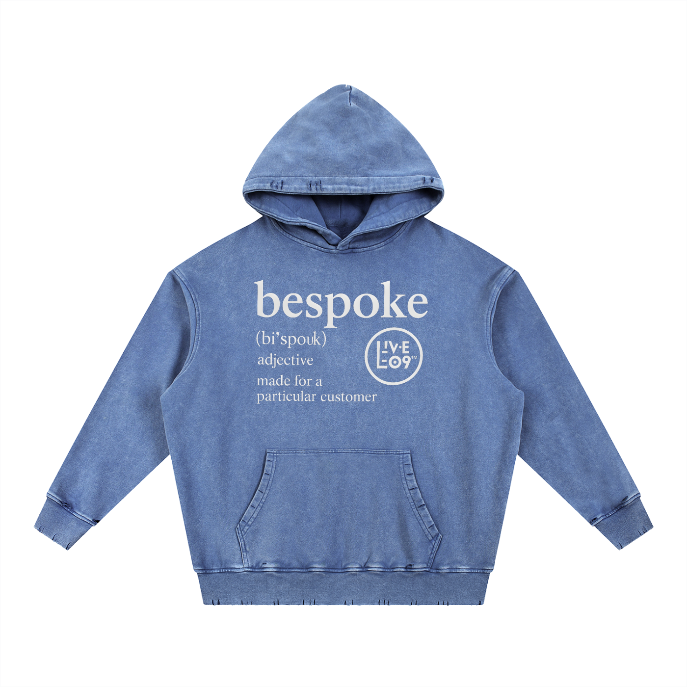 LIVELEO9 Snow Wash Hand-Frayed Heavyweight  Hoodie | Men | Women | 400  GSM | 5 Colors |