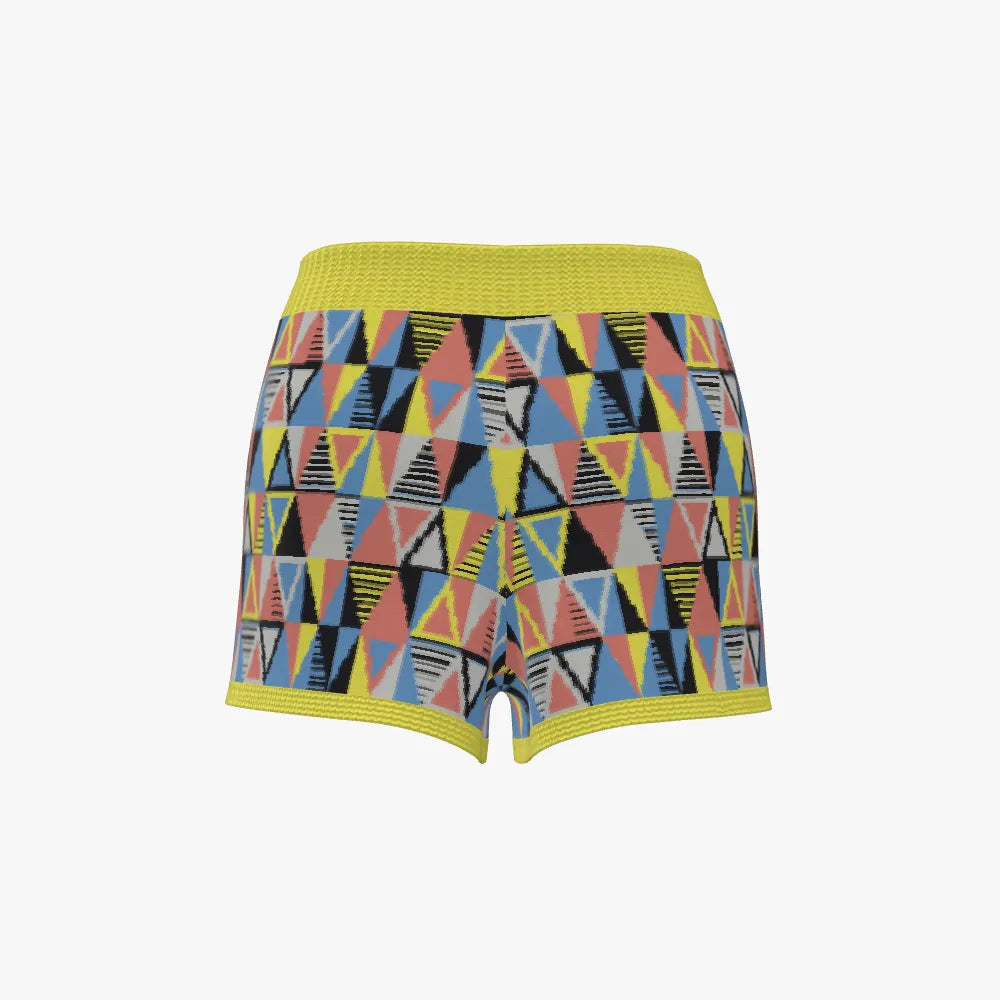 Women's Jacquard Shorts | 12 GG | Yellow | White | Black | Blue | Orange |