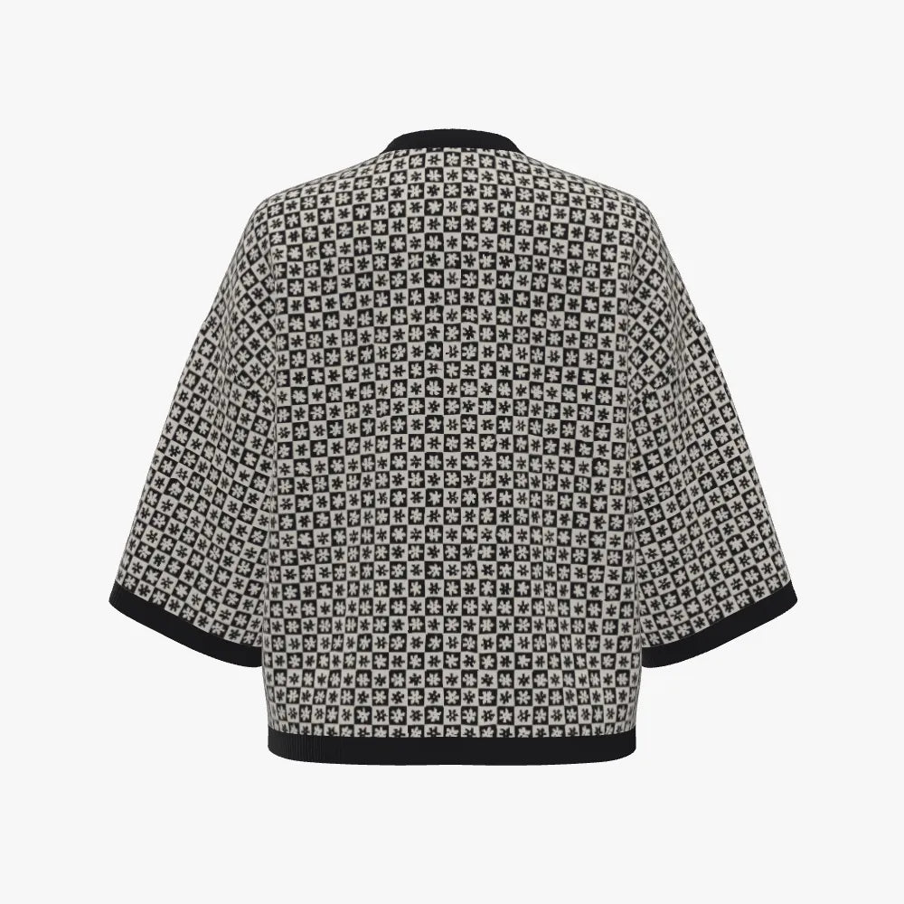 Women's Jacquard Over-sized Tee | 12 GG | Black | White |