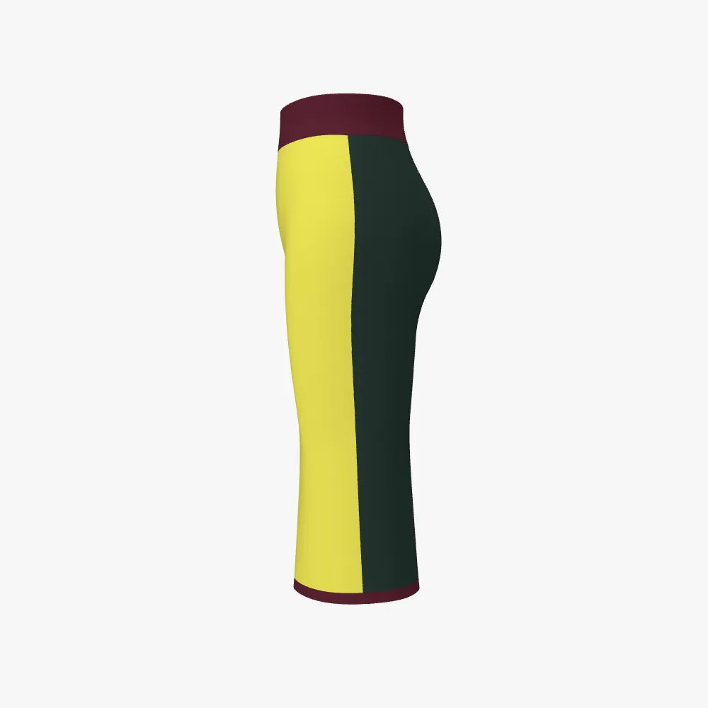 Women's Jacquard Pencil Skirt |12 GG | Yellow | Forrest Green | Maroon