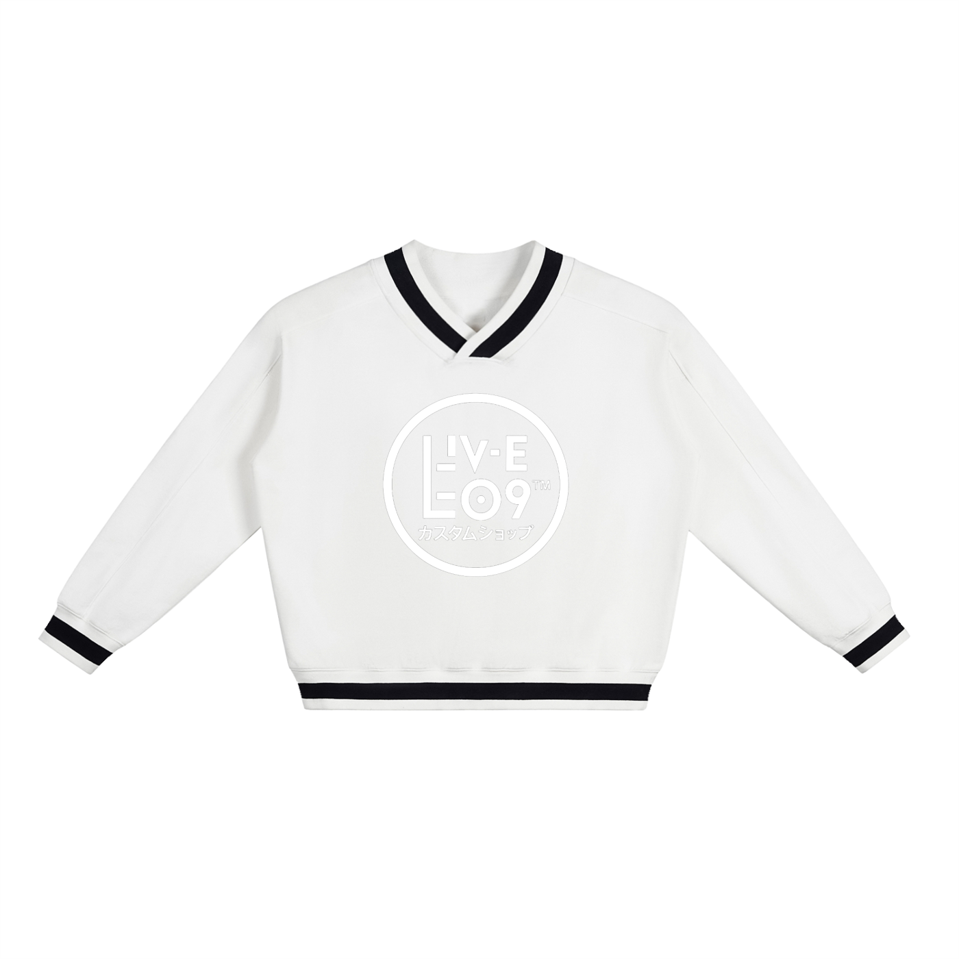 LIVELEO9 V-Neck Varsity Boxy Sweatshirt | Men | Women | 380 GSM |