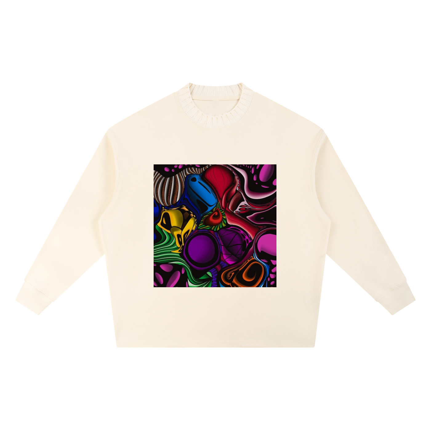 LIVELEO9 Knitted Round Neck Oversize Sweatshirt | Men | Women | 290 GSM |