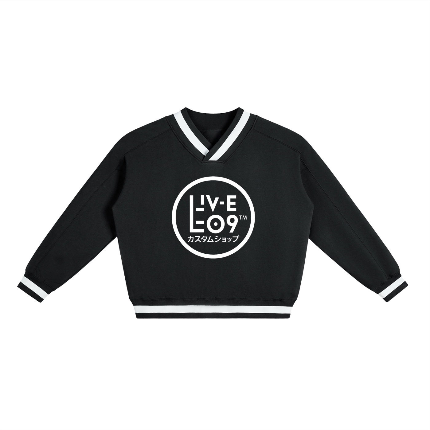 LIVELEO9 V-Neck Varsity Boxy Sweatshirt | Men | Women | 380 GSM |