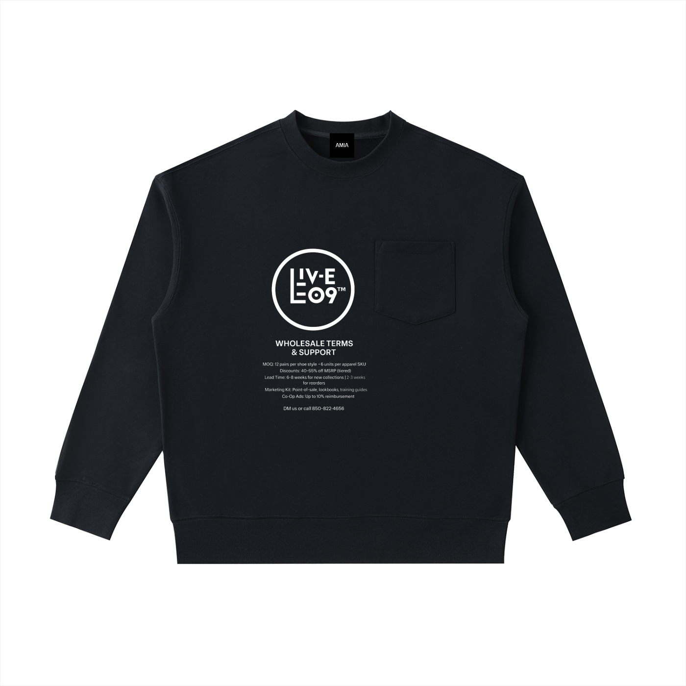 LIVELEO9 Heavyweight Patch Pocket Crewneck Sweatshirt | Men | Women | 380 GSM | 5 Colors |