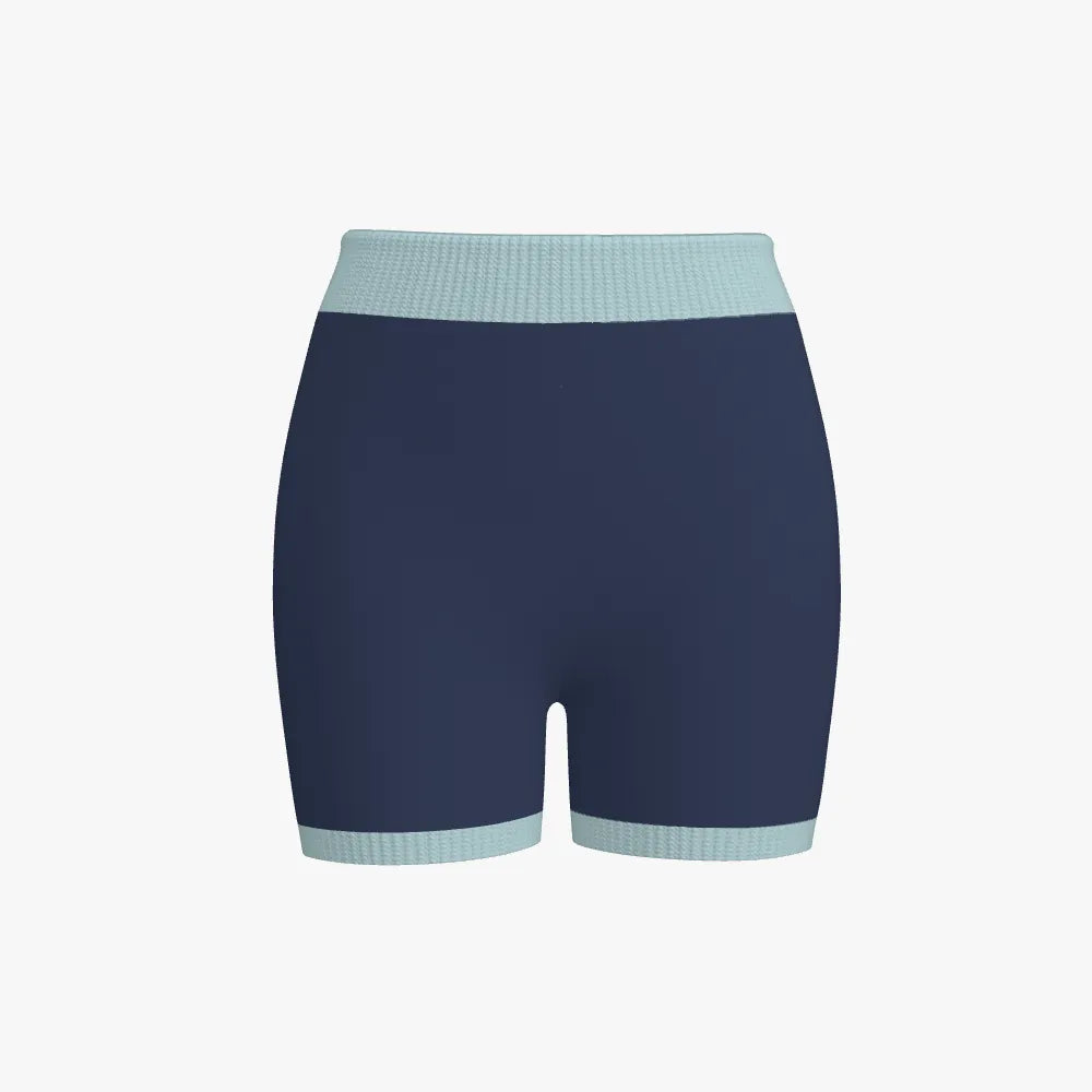 Women's Jacquard Biker Shorts | 12 GG | Light Blue | Navy |