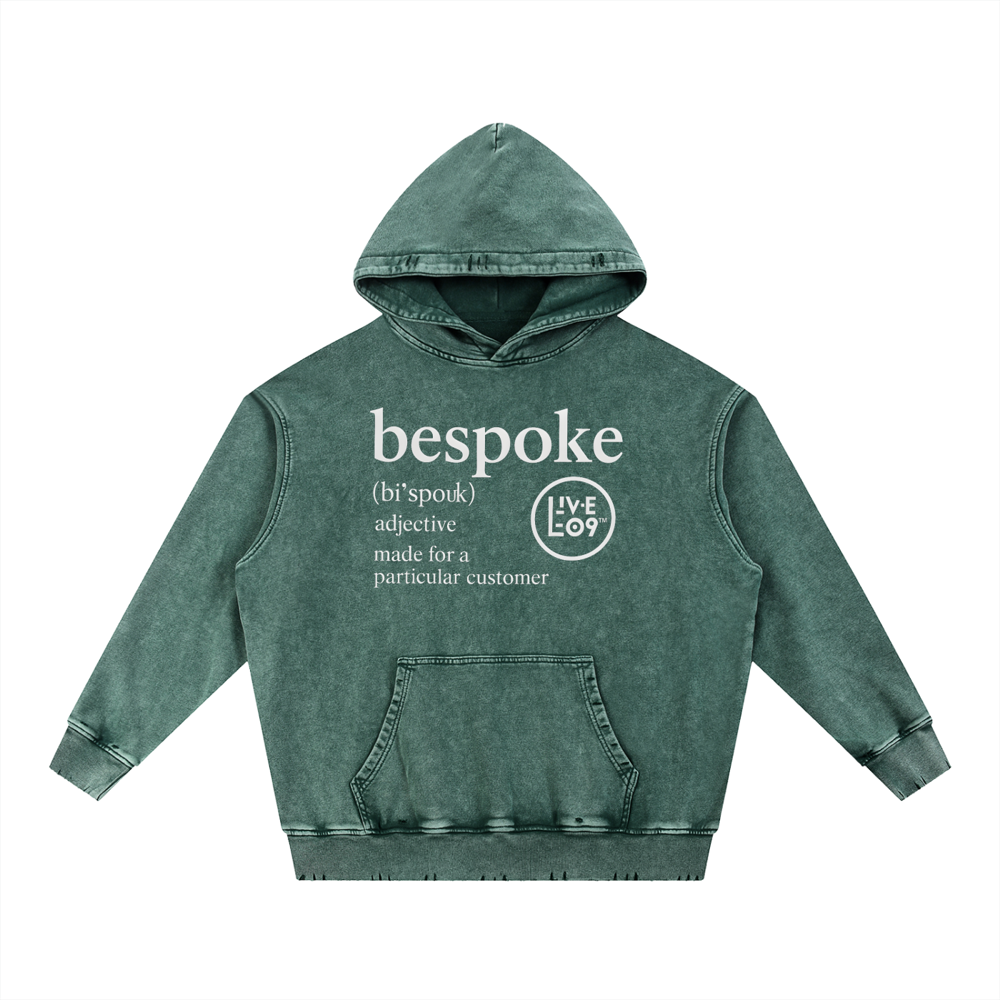 LIVELEO9 Snow Wash Hand-Frayed Heavyweight  Hoodie | Men | Women | 400  GSM | 5 Colors |