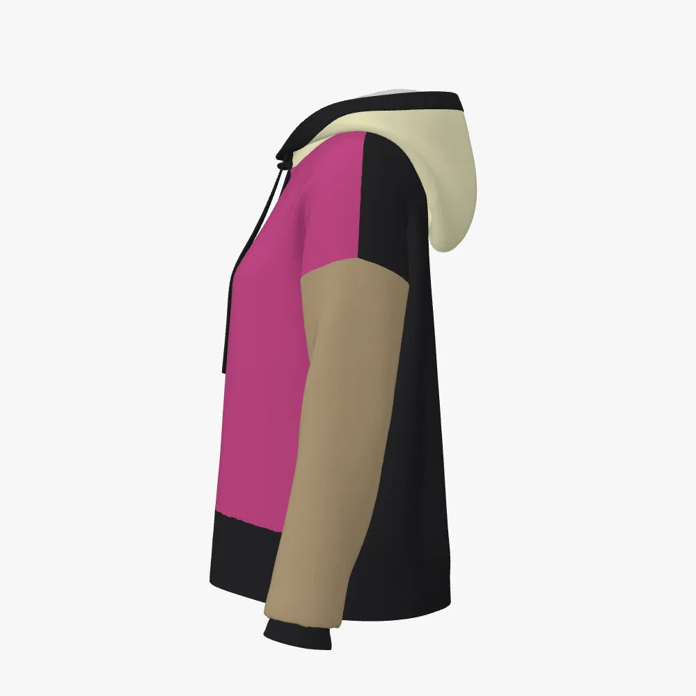 Women's Jacquard Hoodie | 12 GG | Fuchsia | Black | Gold Cream |