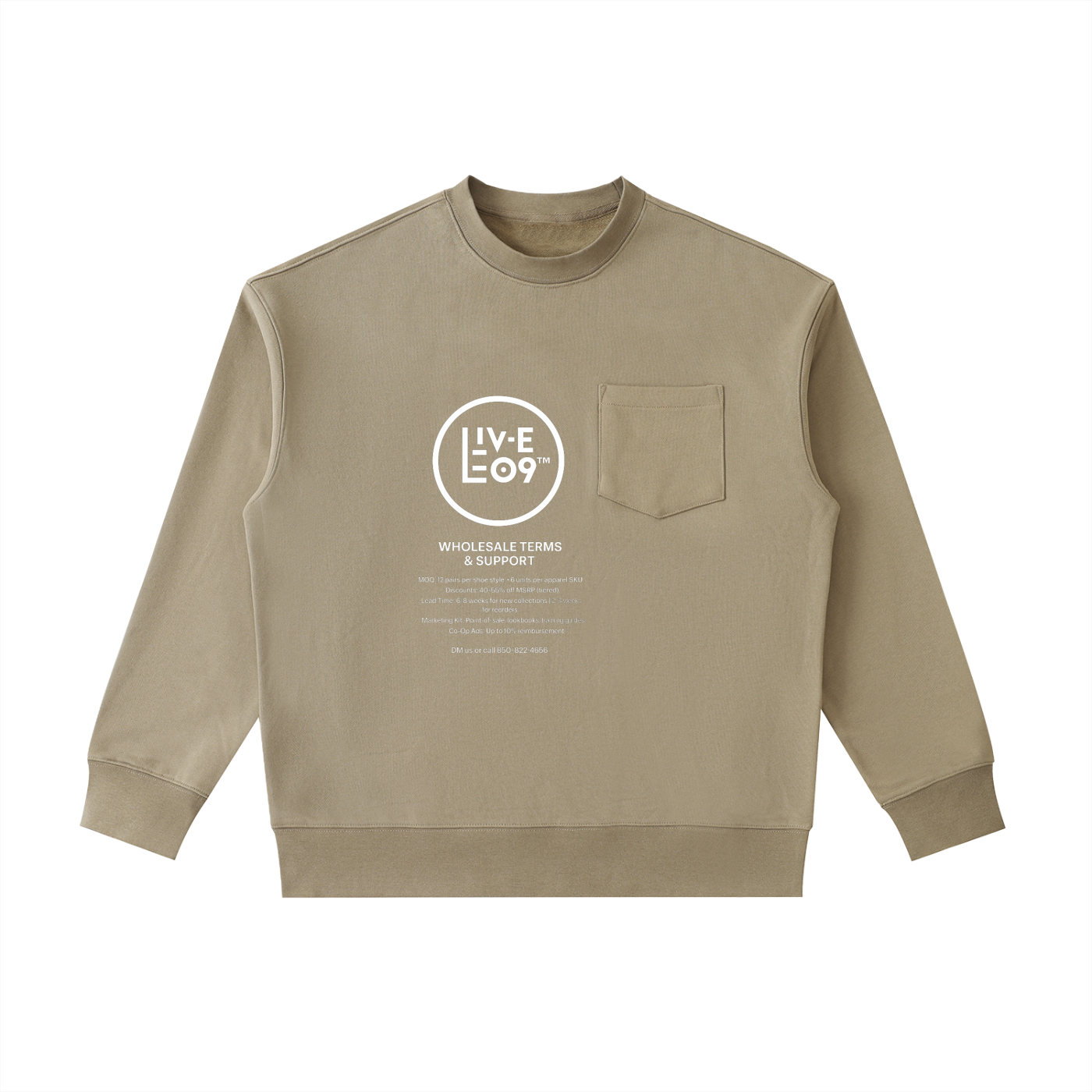 LIVELEO9 Heavyweight Patch Pocket Crewneck Sweatshirt | Men | Women | 380 GSM | 5 Colors |