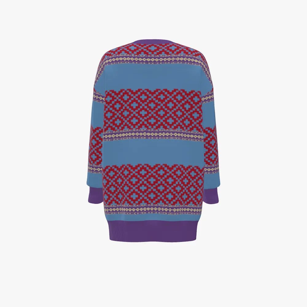 Women's Jacquard Pocket Cardigan | 12 GG | Scarlet Red | Lavender | Sky Blue | Gold |