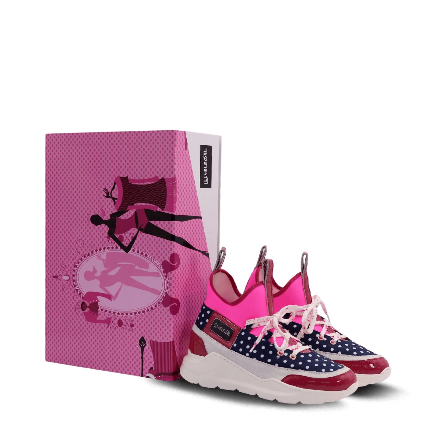 LIVELEO9 Sock Sneaker | Pink | Fuchsia | Navy | White | Polk a Dots |