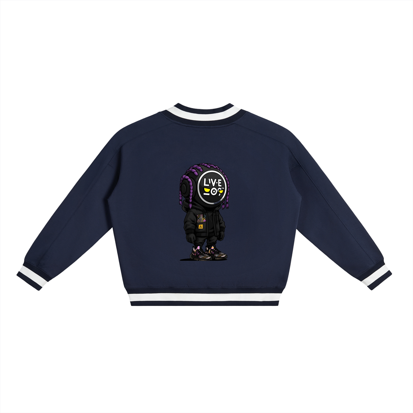 LIVELEO9 V-Neck Varsity Boxy Sweatshirt | Men | Women | 380 GSM |