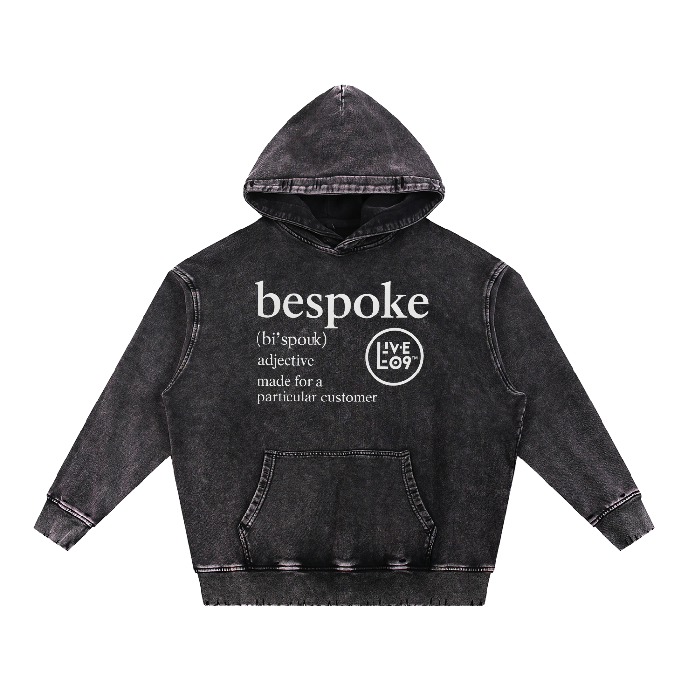 LIVELEO9 Snow Wash Hand-Frayed Heavyweight  Hoodie | Men | Women | 400  GSM | 5 Colors |