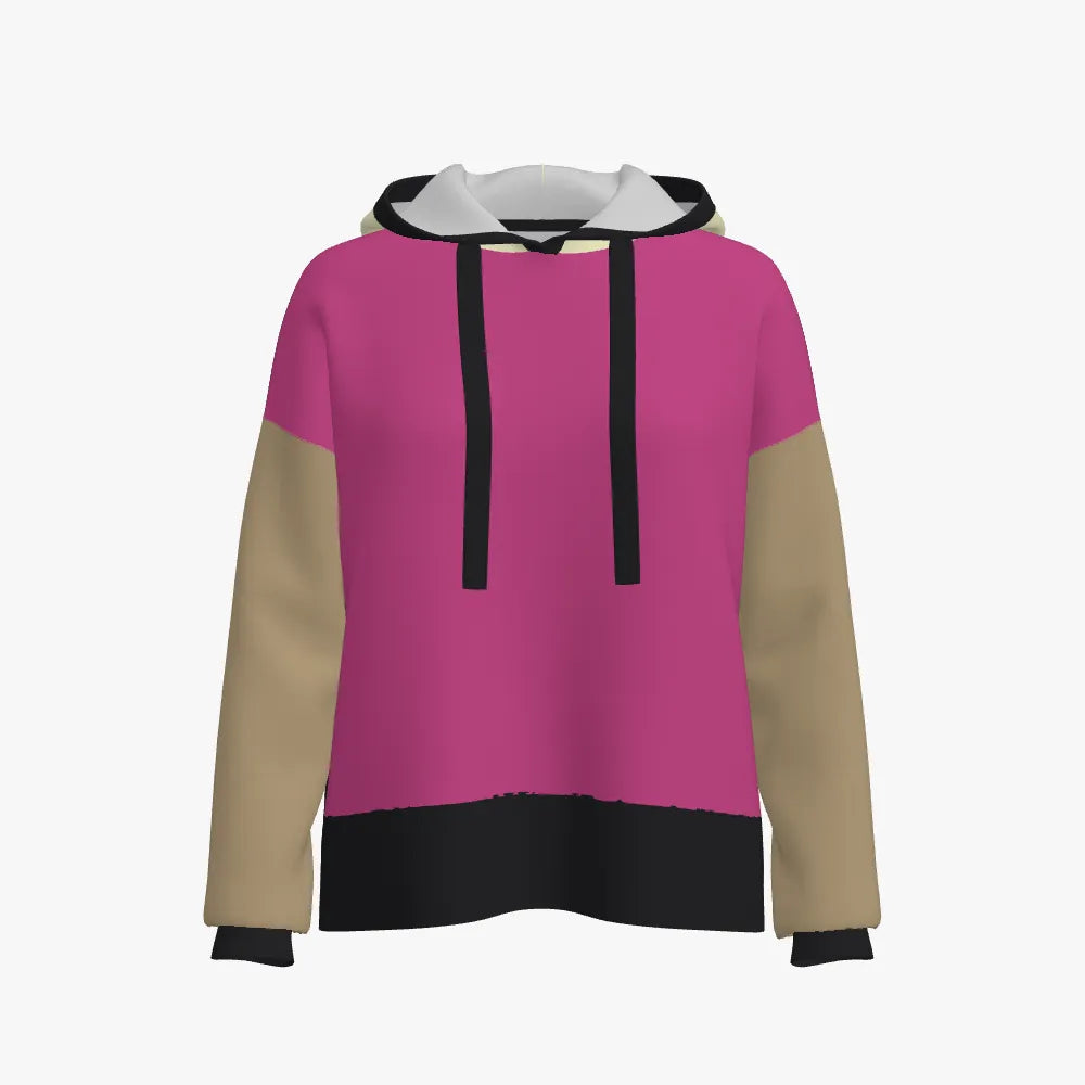 Women's Jacquard Hoodie | 12 GG | Fuchsia | Black | Gold Cream |