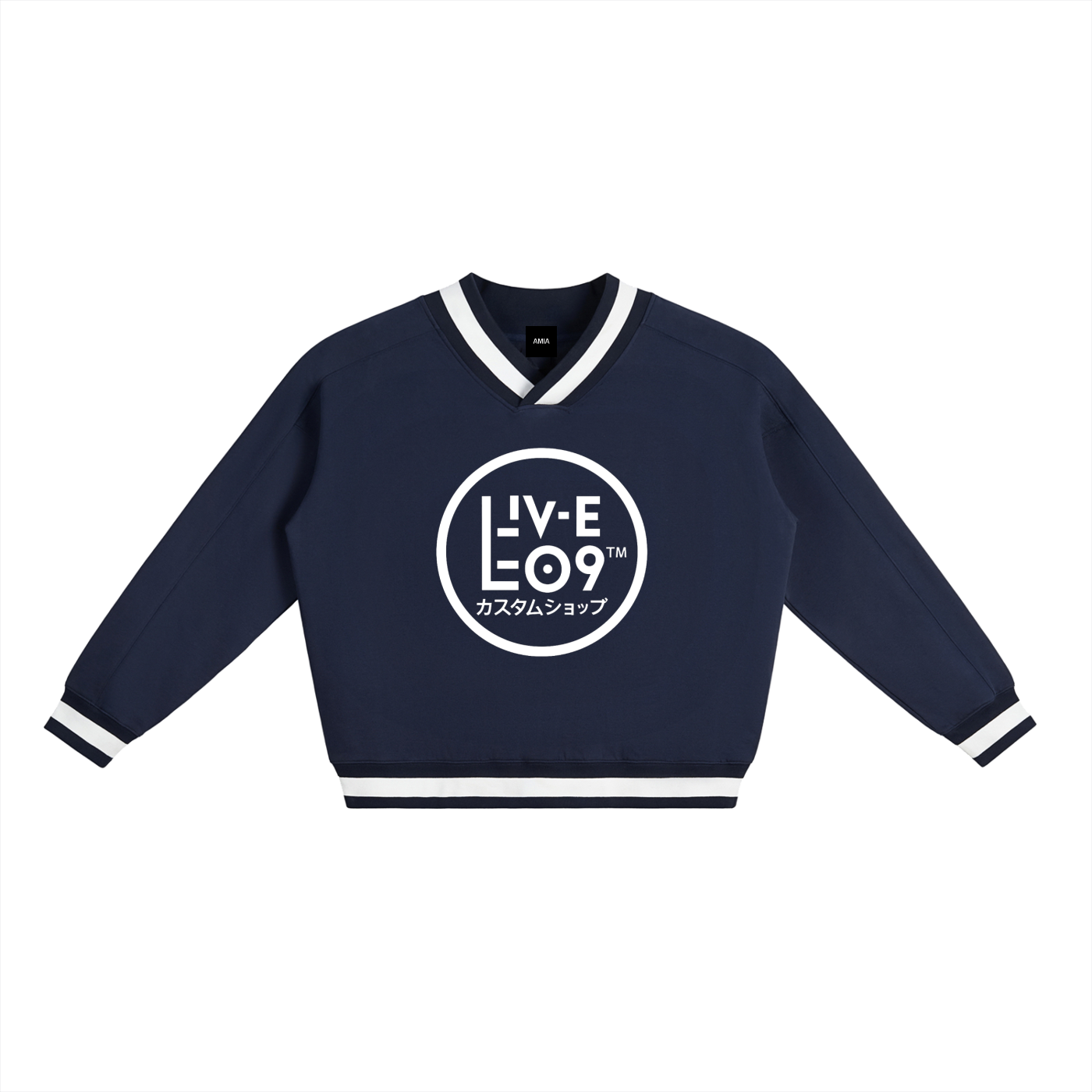 LIVELEO9 V-Neck Varsity Boxy Sweatshirt | Men | Women | 380 GSM |