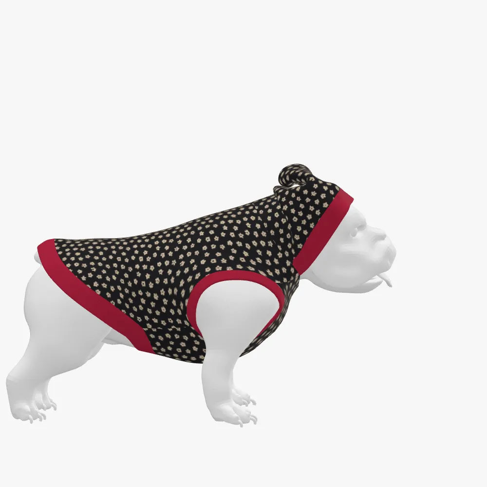 LIVELEO9 Dog Hoodie | 12 GG | Red | Black | Red | White |