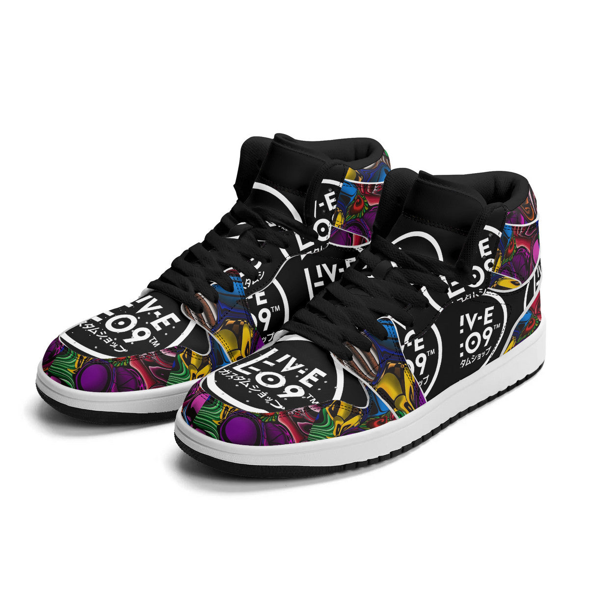 LIVELEO9 x AMIA High Top MIrage 3 | Adult | Logo Edition | Black Laces | Vegan Collection |