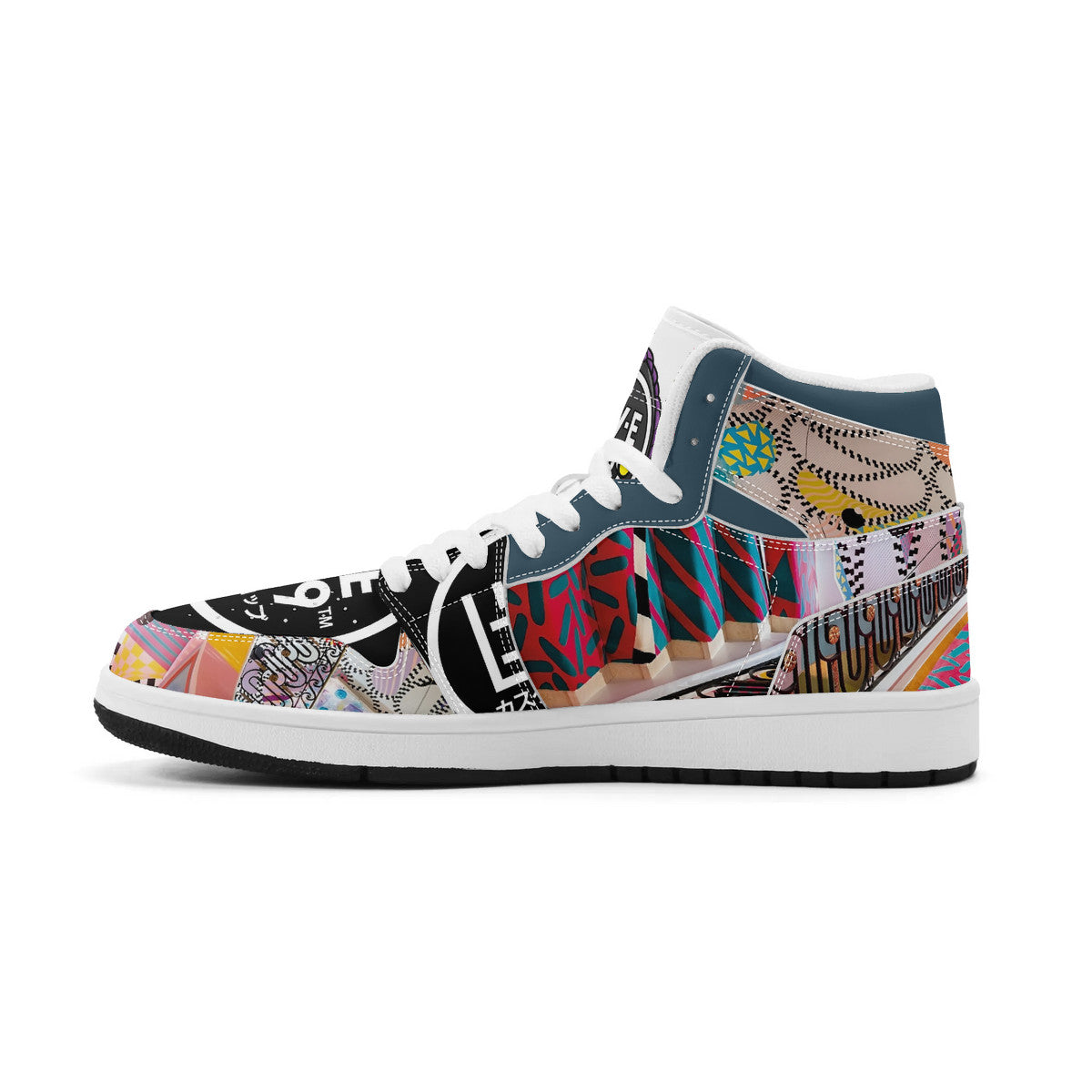 LIVELEO9 x AMIA High Top Mirage 2 | Adult | Logo Edition | White Laces | Vegan Collection |
