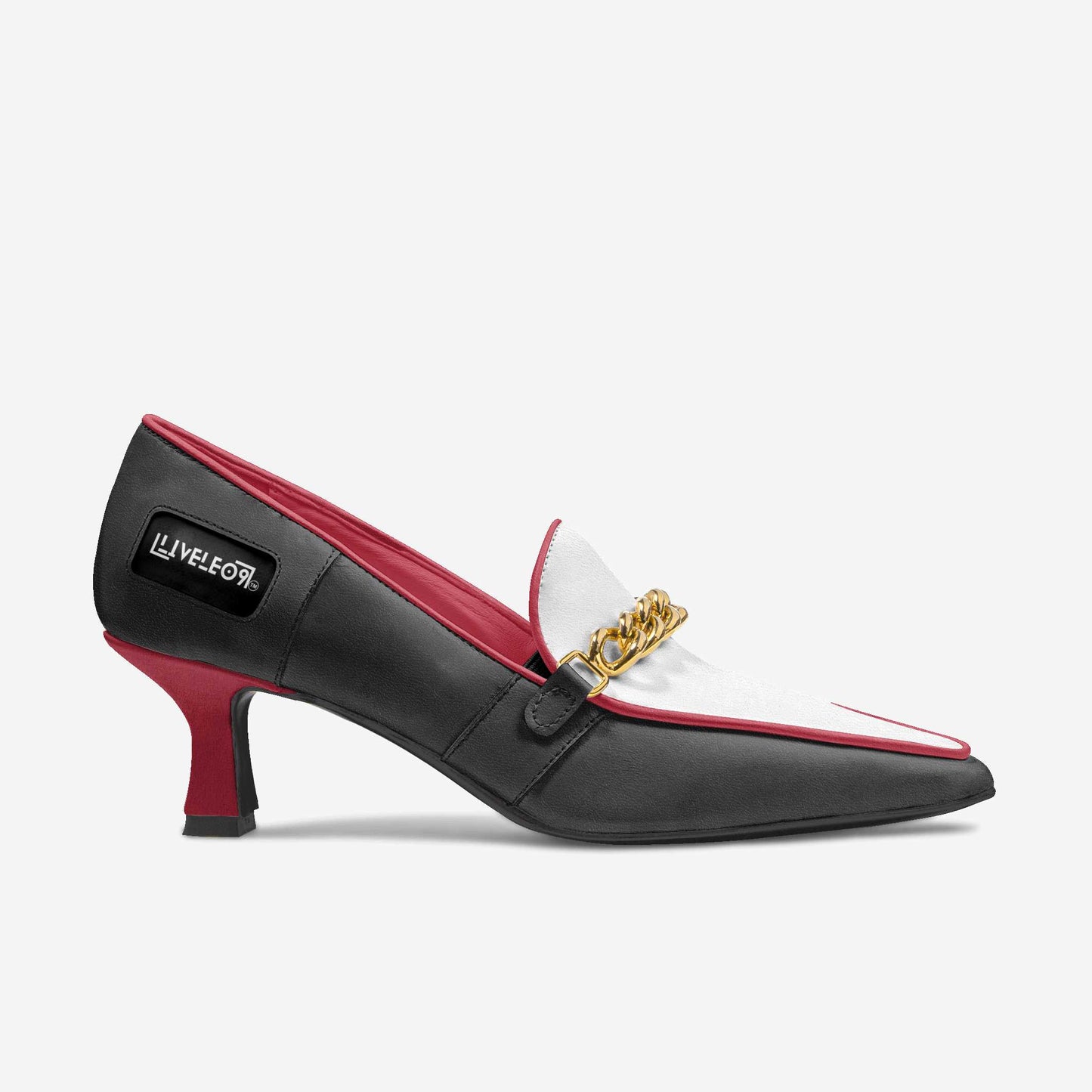 LIVELEO9 Charm Kitten Heel | Navy | Red | White |