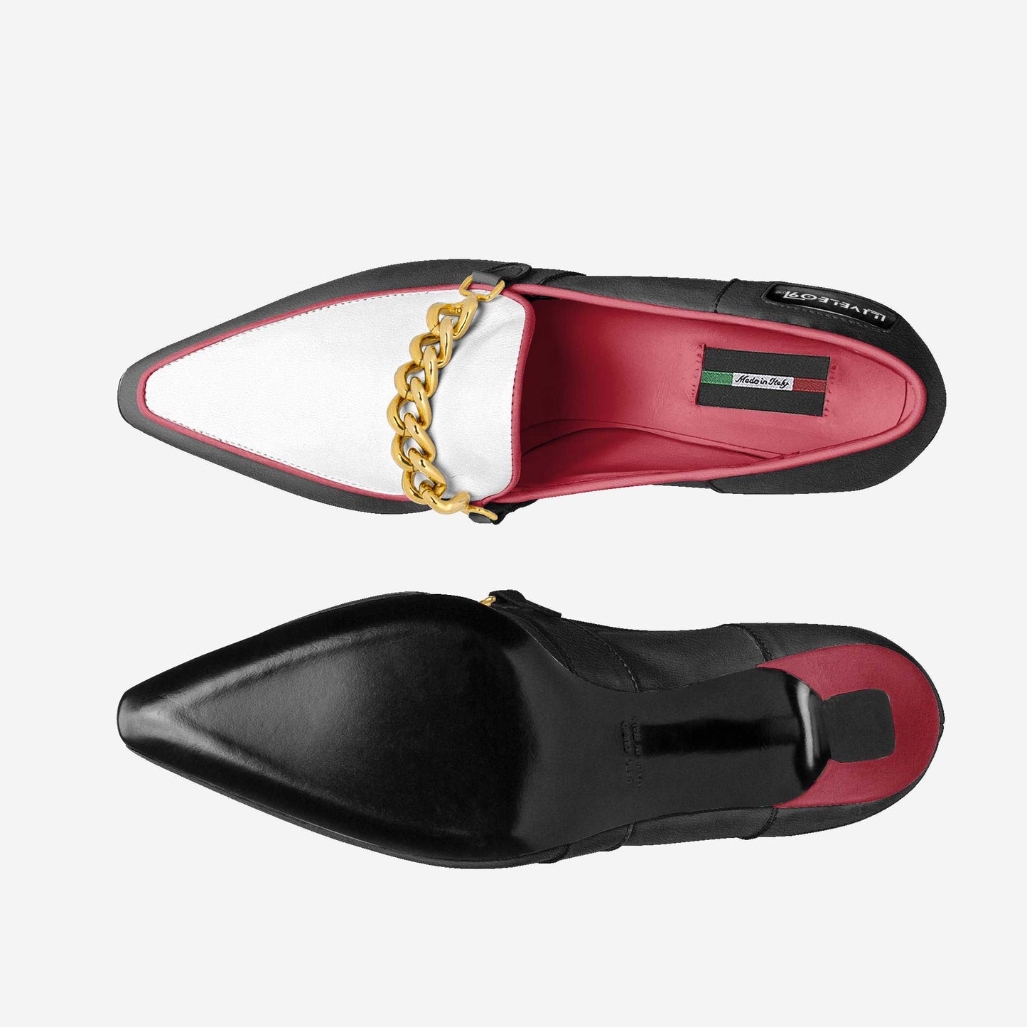 LIVELEO9 Charm Kitten Heel | Navy | Red | White |