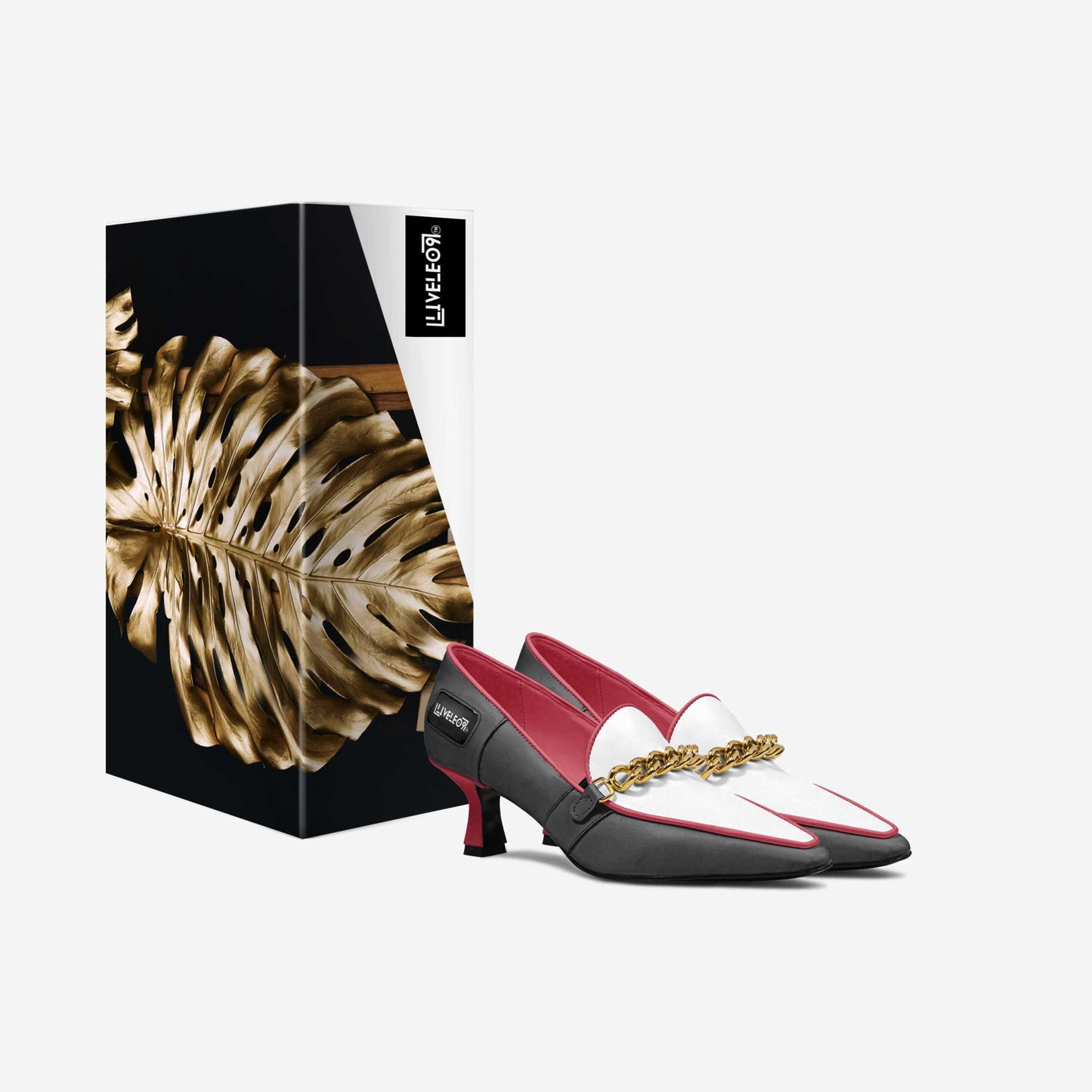 LIVELEO9 Charm Kitten Heel | Navy | Red | White |
