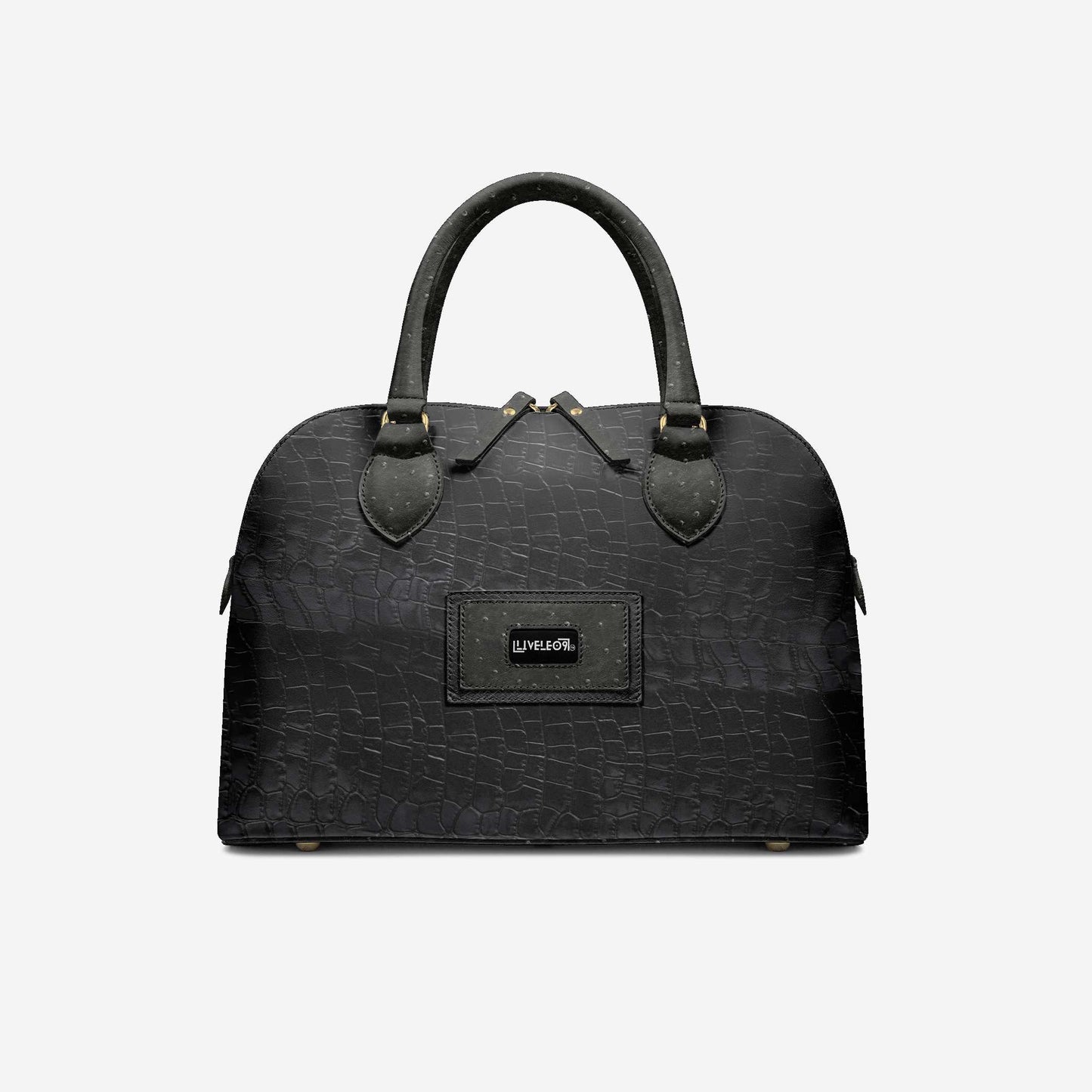 LIVELEO9 Crocodile Chic Bucket Bag | Black |