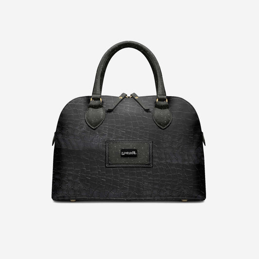 LIVELEO9 Crocodile Chic Bucket Bag | Black |