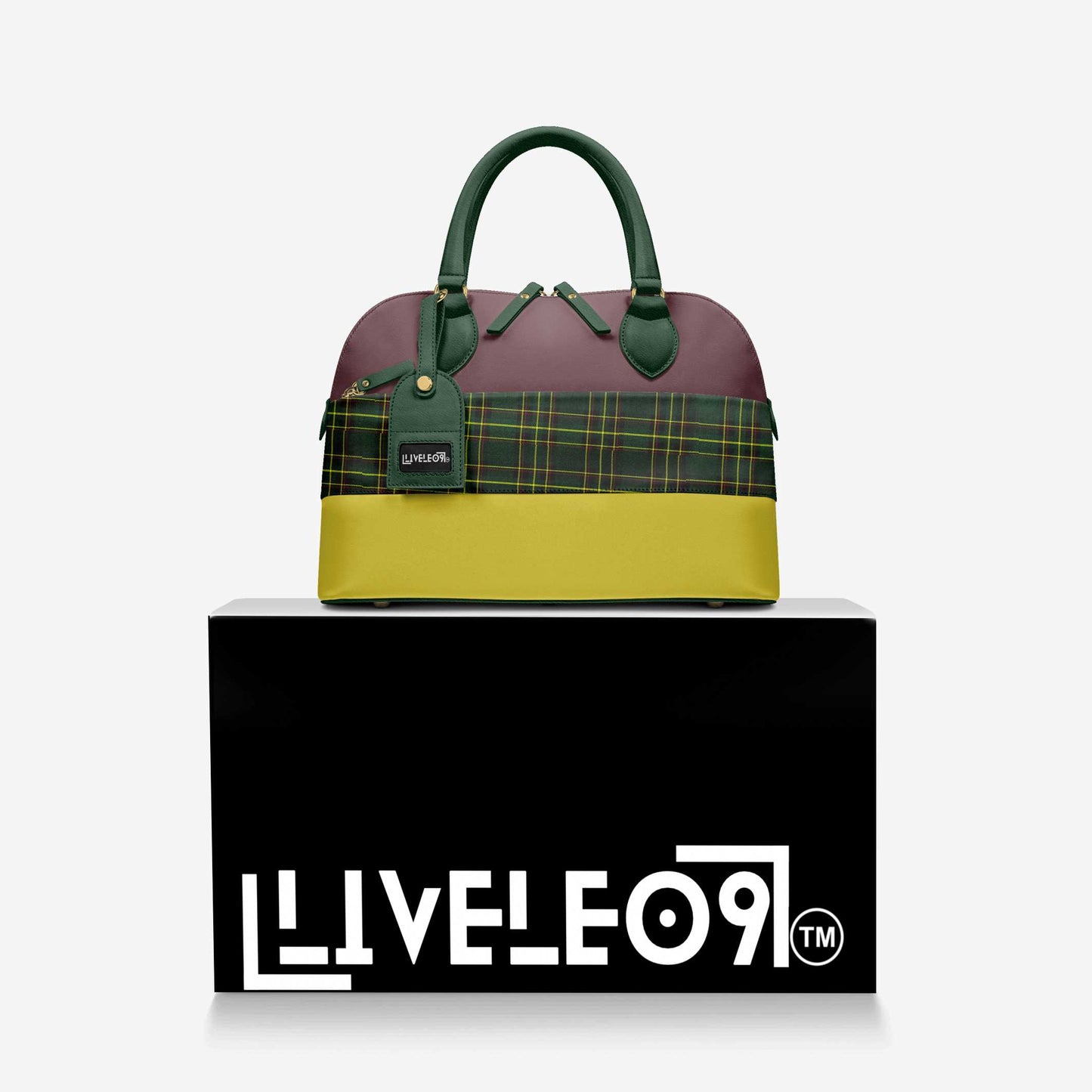LIVELEO9 Patchwork Chic Bucket Bag | Forrest Green | Yellow | Beaudoux |