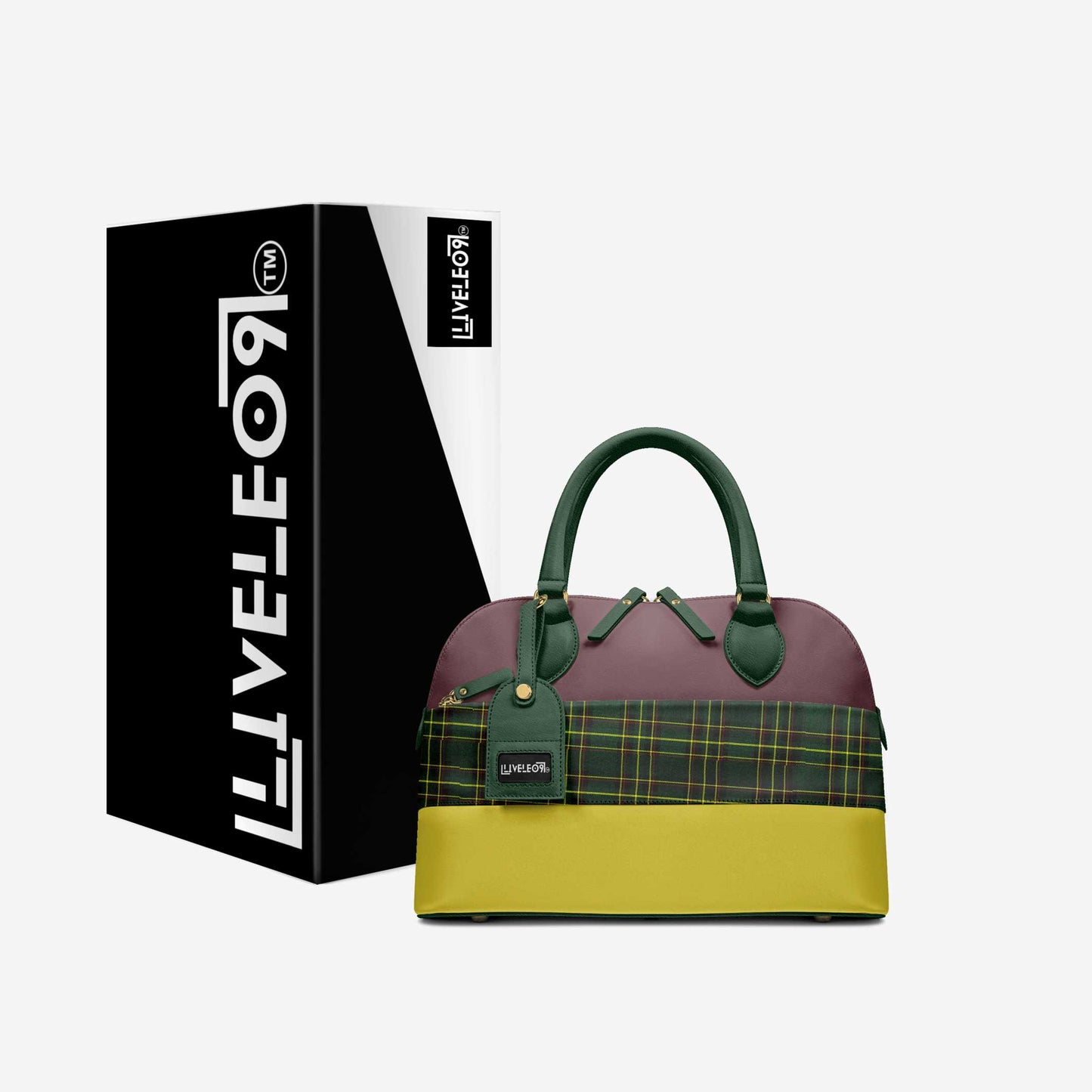 LIVELEO9 Patchwork Chic Bucket Bag | Forrest Green | Yellow | Beaudoux |