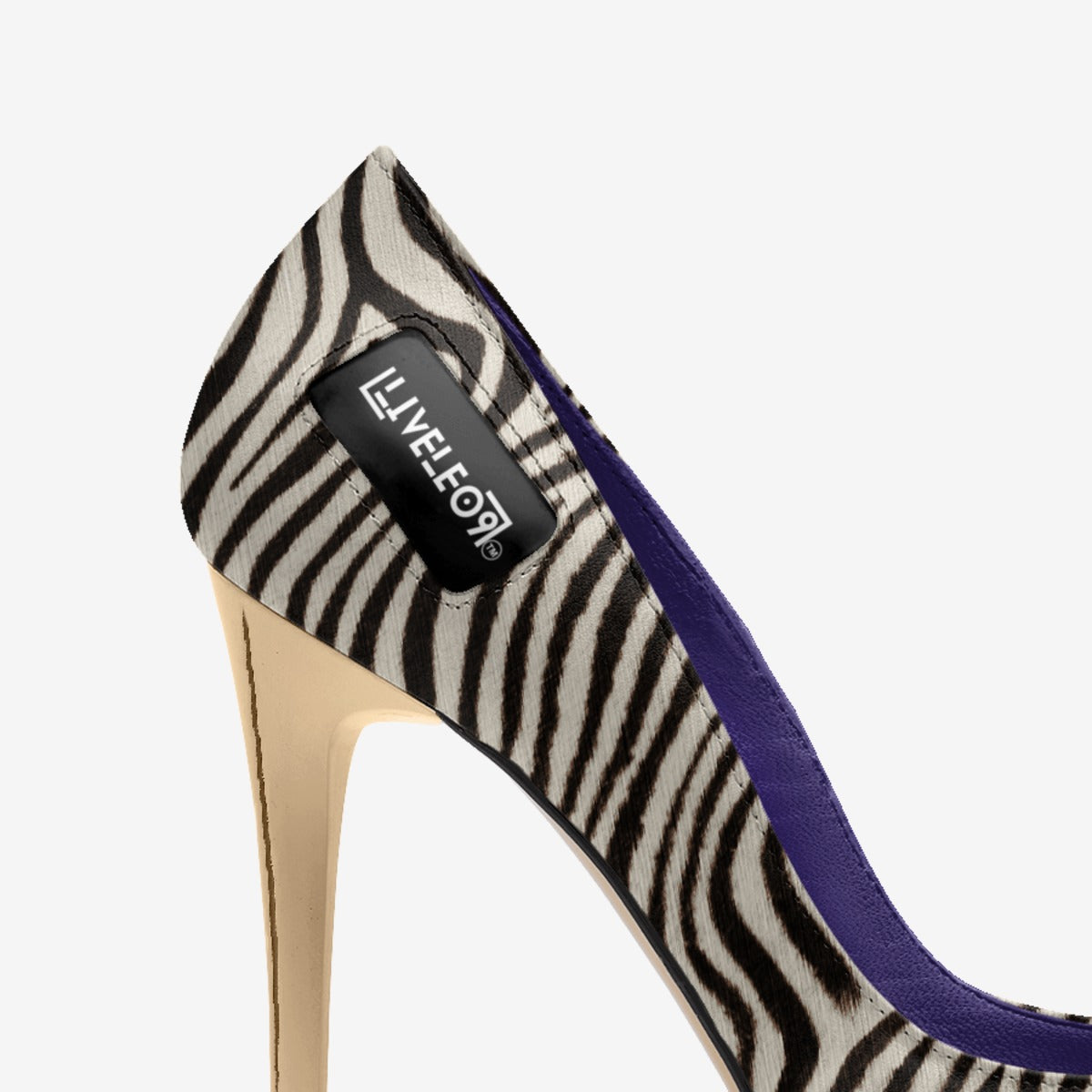 LIVELEO9 Gold Zebra Heel | Black | White | Violet |