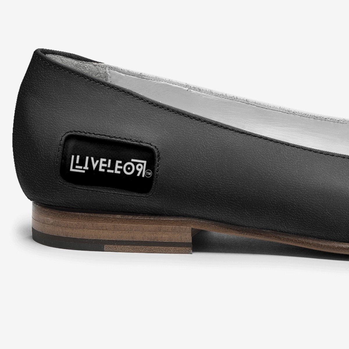 LIVELEO9 Calf Skin Ballerina | Black | Red | Gold |