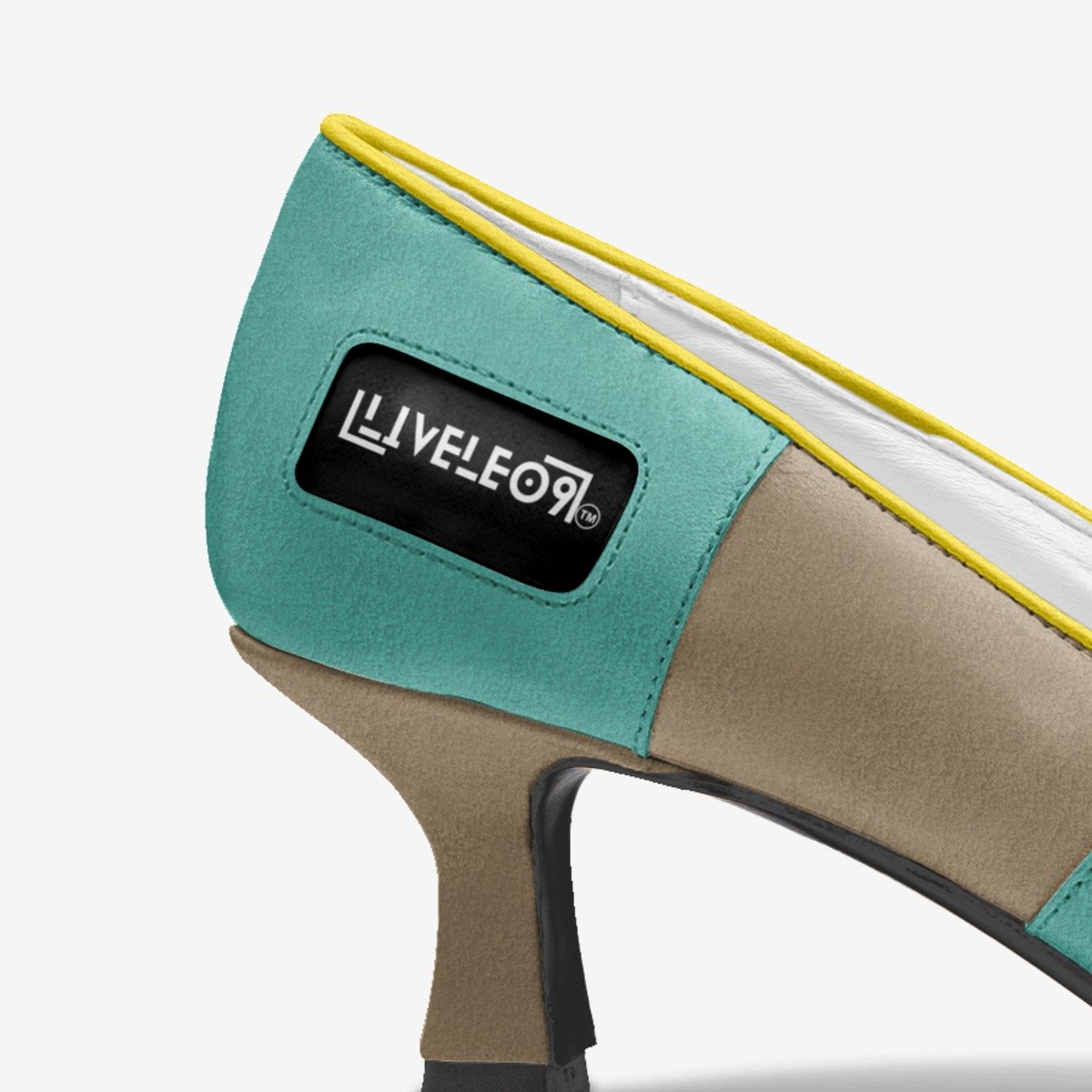 LIVELEO9 Charm Kitten Heel | Turquoise | Yellow | Grey |