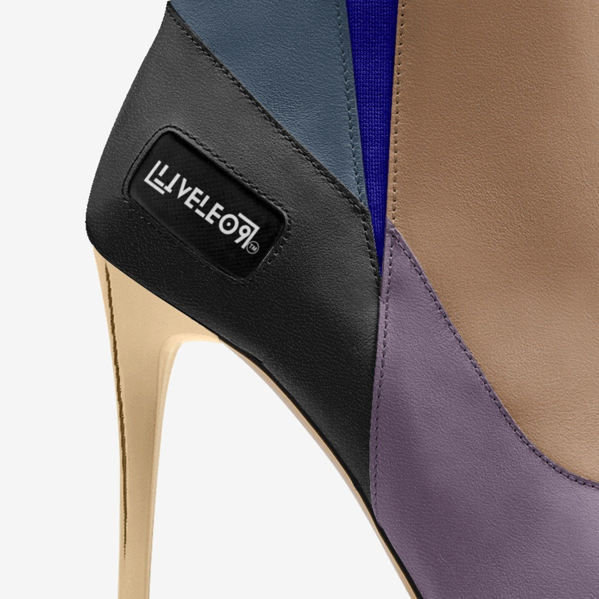 LIVELEO9 Gold Heel Slip On Boot | Brown | Violet | Black | Navy Blue | Light Blue |