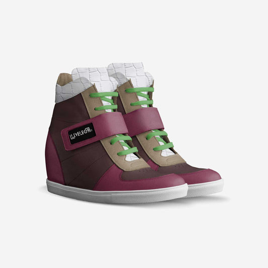 LIVELEO9 Wedge Heel Sneaker | Beaudoux | Brown | Beige | White |
