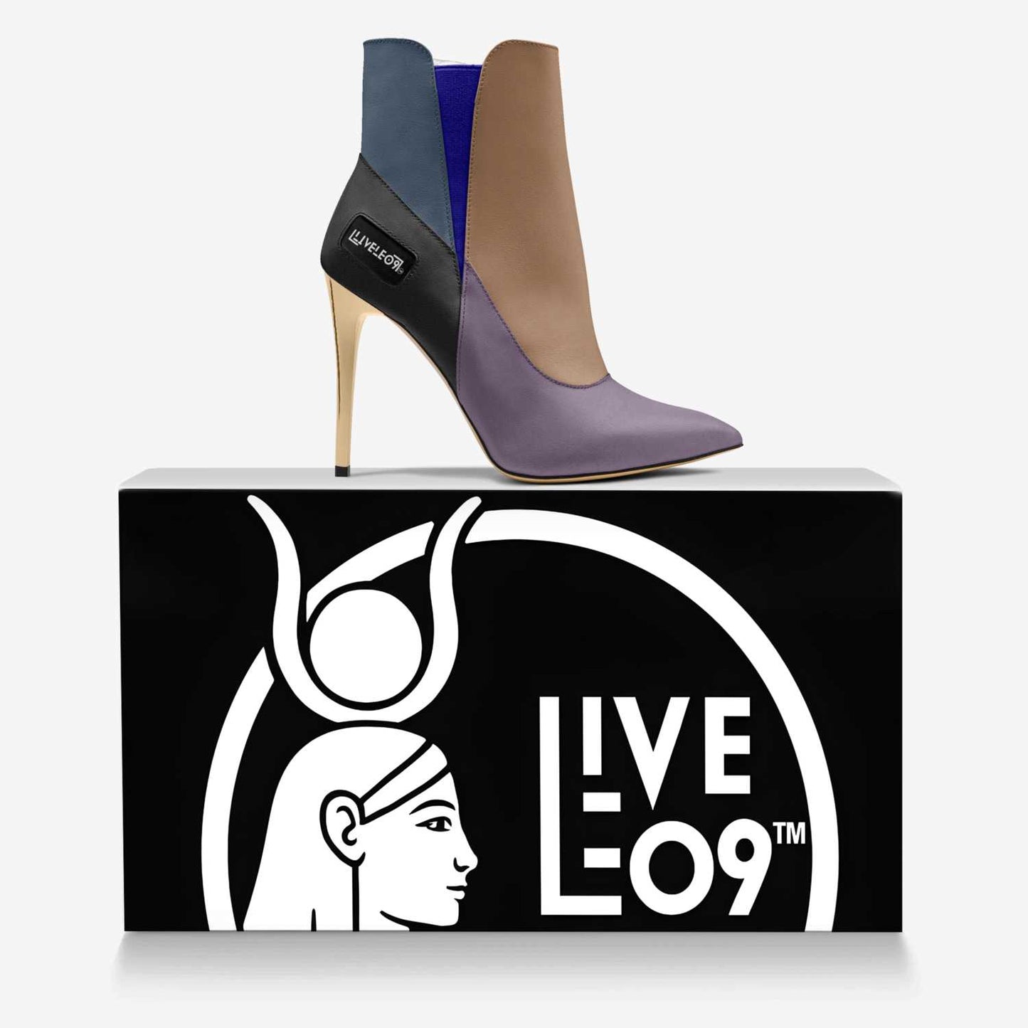 LIVELEO9 Gold Heel Slip On Boot | Brown | Violet | Black | Navy Blue | Light Blue |
