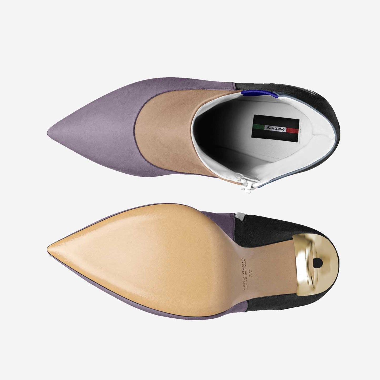 LIVELEO9 Gold Heel Slip On Boot | Brown | Violet | Black | Navy Blue | Light Blue |