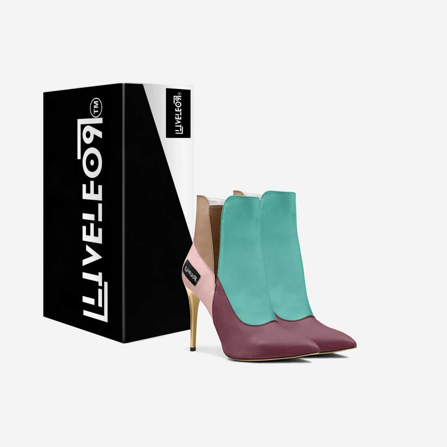 LIVELEO9 Gold Heel Slip On Boot | Lavender | Pink | Beige | Turquoise |