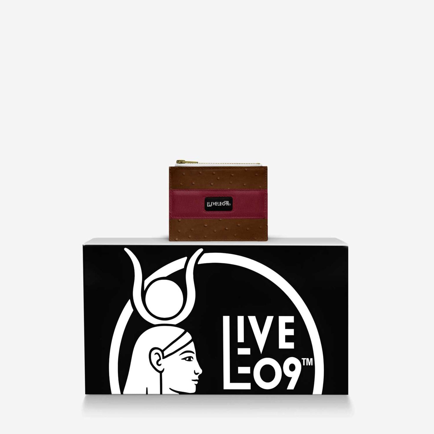 LIVELEO9 Ostrich Wallet | Brown | Red | Yellow |