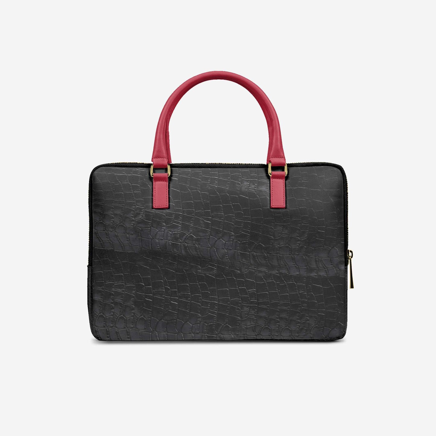 LIVELEO9 Ostrich Leather Laptop Bag | Red | Black | Hound Tooth |