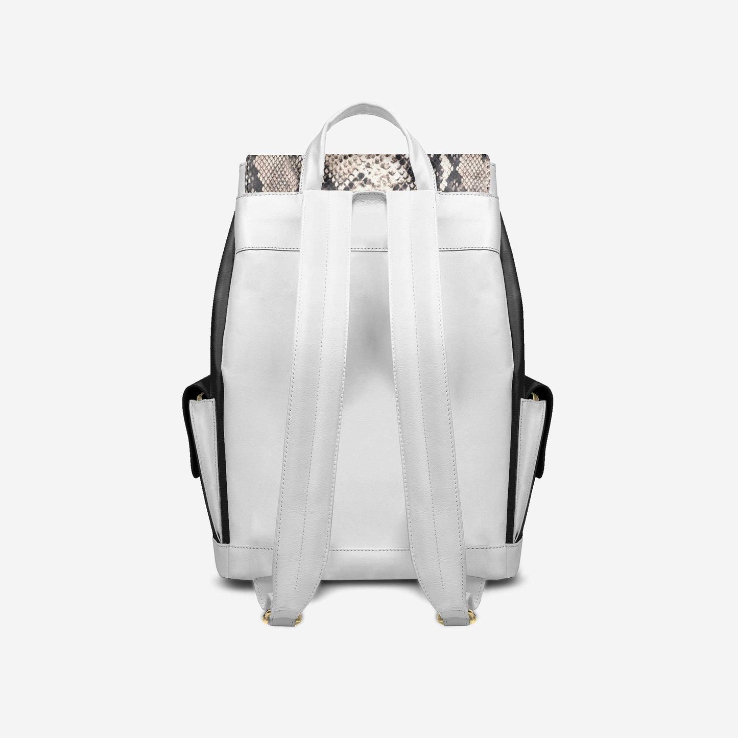 LIVELEO9 Lamb Skin Leather Backpack | Cream | Black | White |