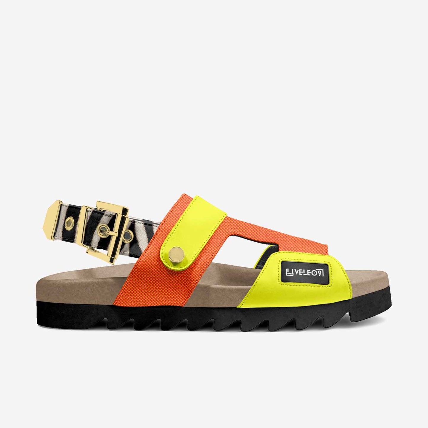 LIVELEO9 Chic Rugged Sandal | Orange | Yellow | Zebra | Available Spring 2026 |
