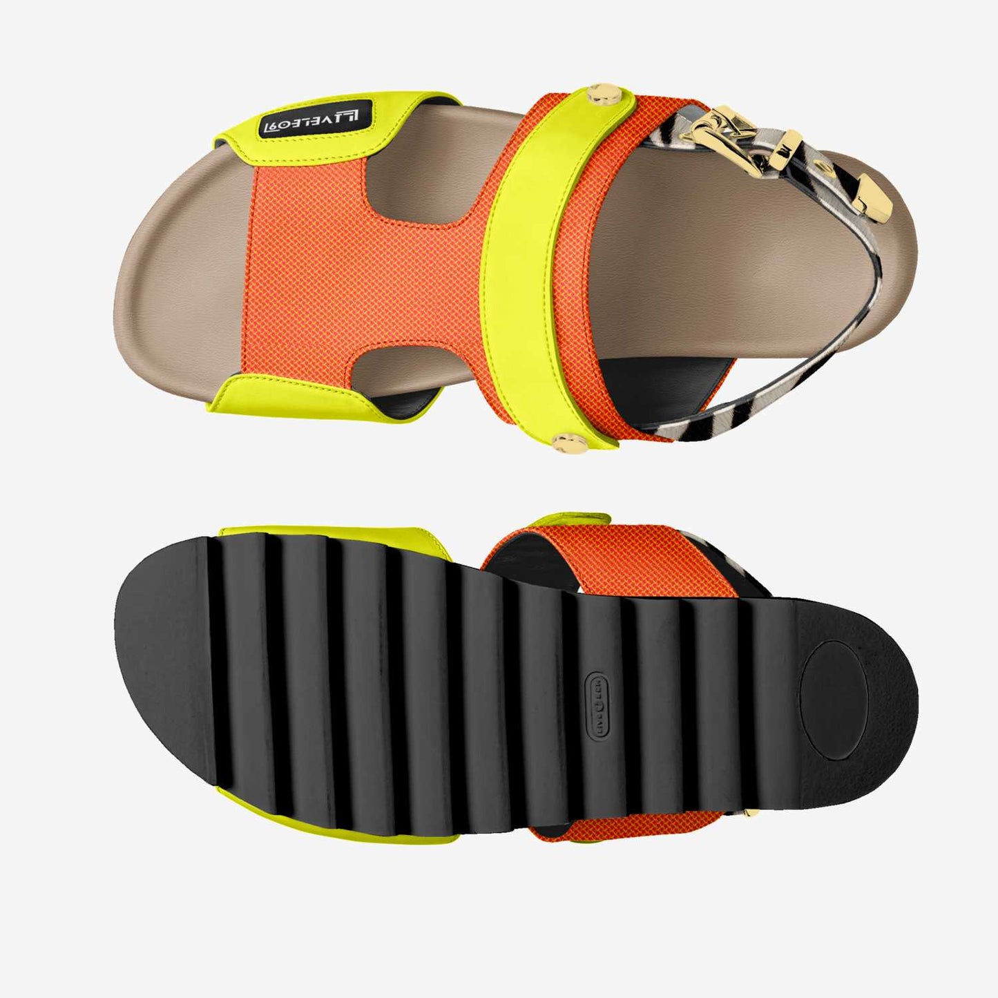 LIVELEO9 Chic Rugged Sandal | Orange | Yellow | Zebra | Available Spring 2026 |