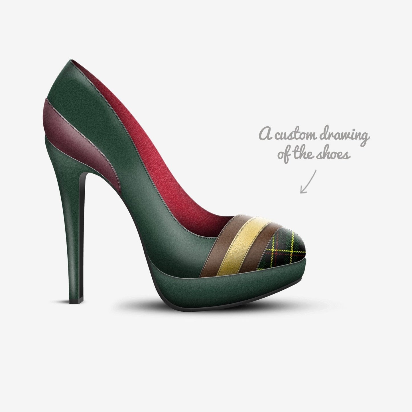 LIVELEO9 Beaudoux Pump | Forrest Green | Gold | Brown | Beaudoux |
