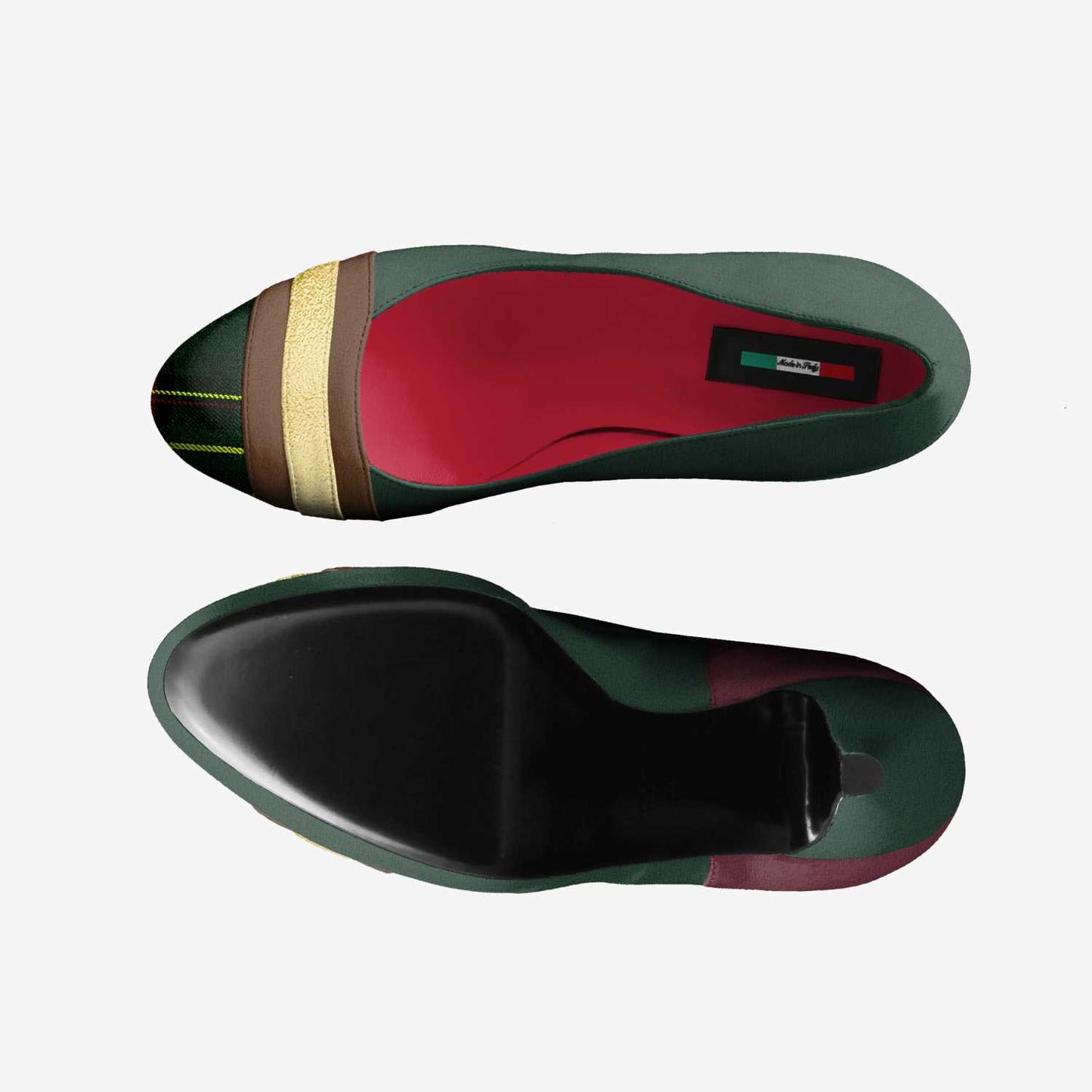 LIVELEO9 Beaudoux Pump | Forrest Green | Gold | Brown | Beaudoux |