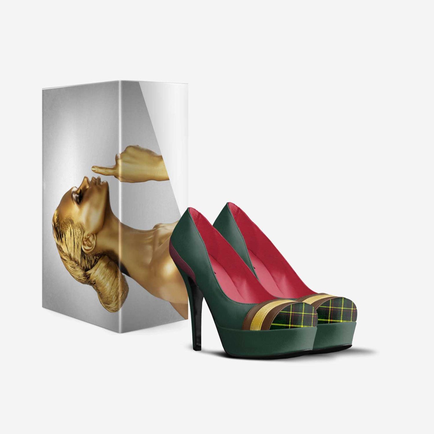 LIVELEO9 Beaudoux Pump | Forrest Green | Gold | Brown | Beaudoux |