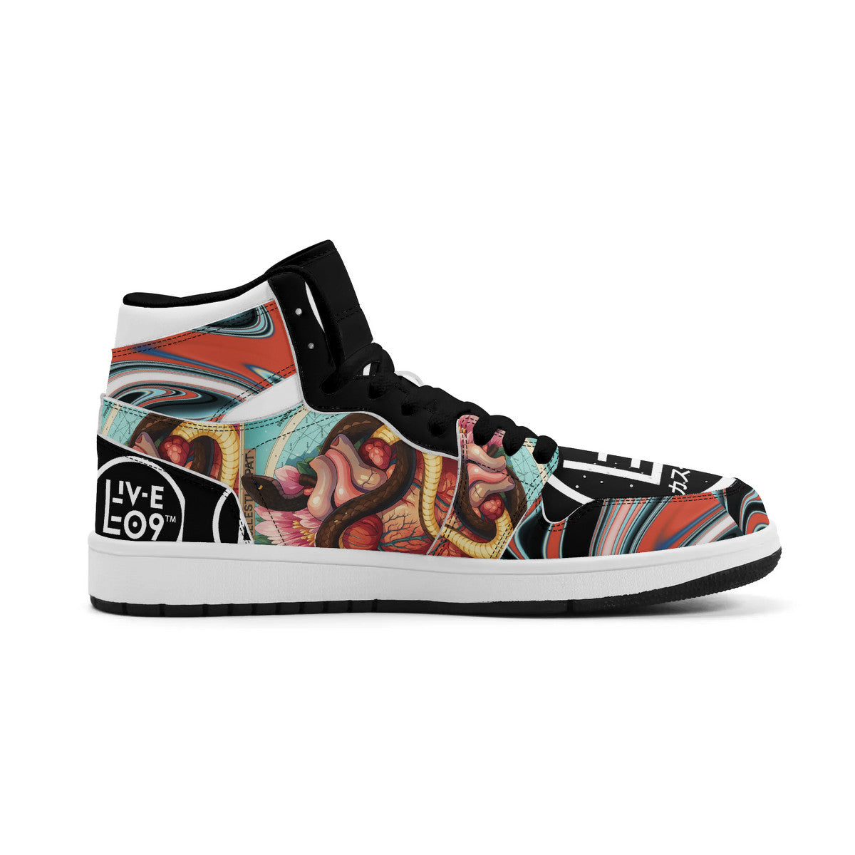 LIVELEO9 x AMIA High Top Mirage 4 | Adult | Black | Vegan Collection |