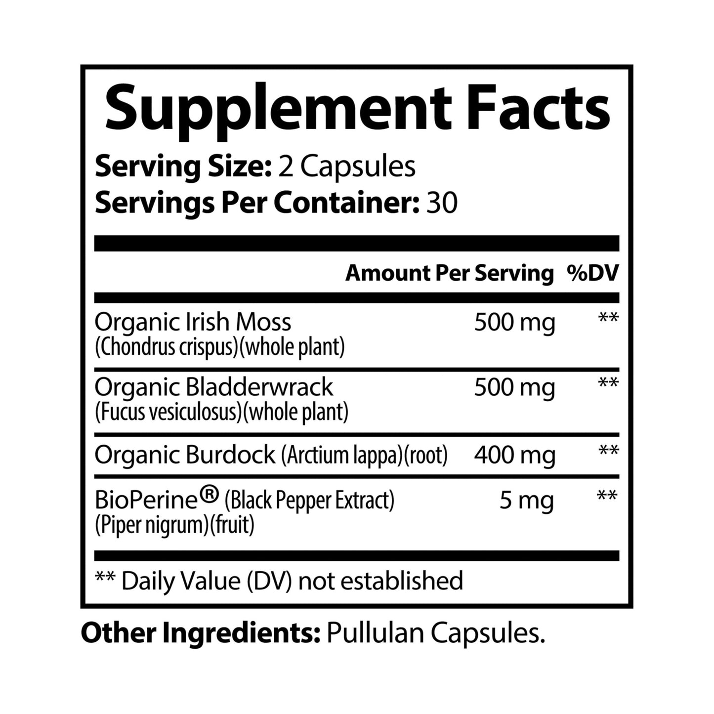 LIVELEO9 Daily Organic Sea Moss 100% | Hommes | Femmes |