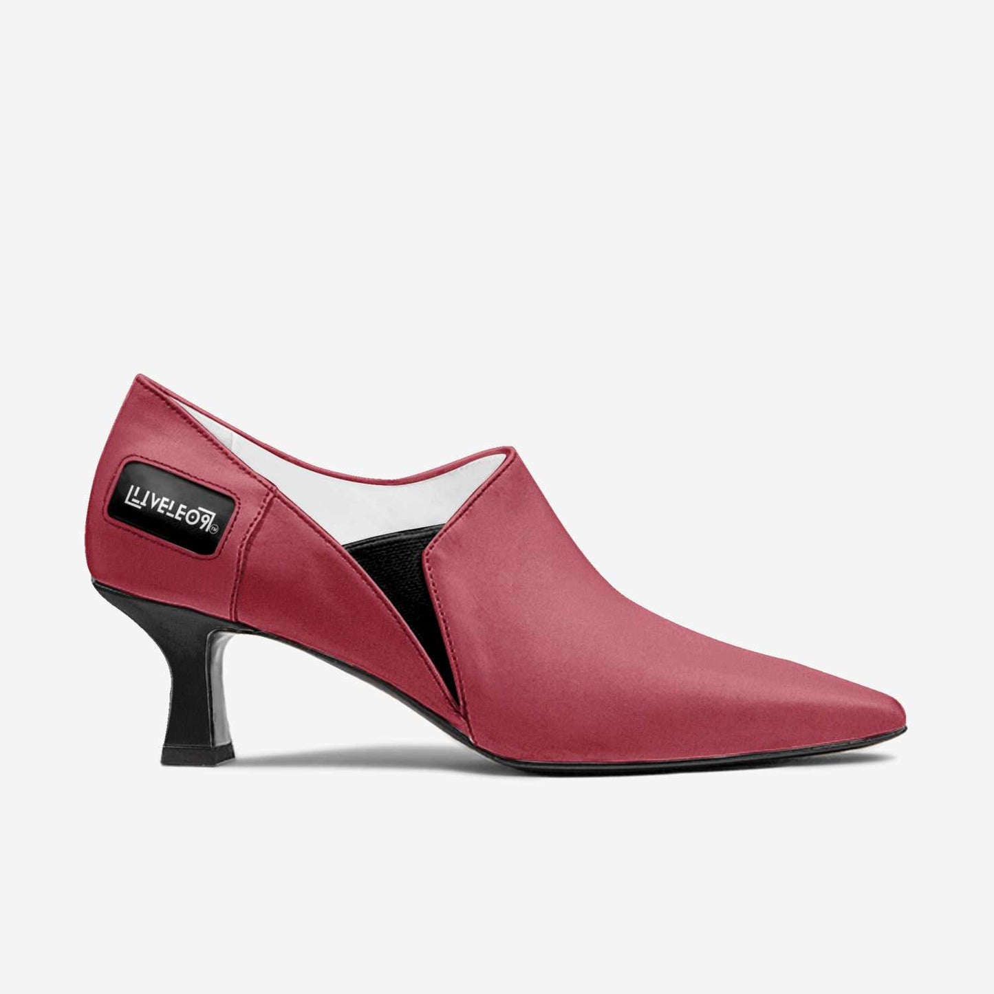 LIVELEO9 D'Orsay Kitten Heel | Red | Black |