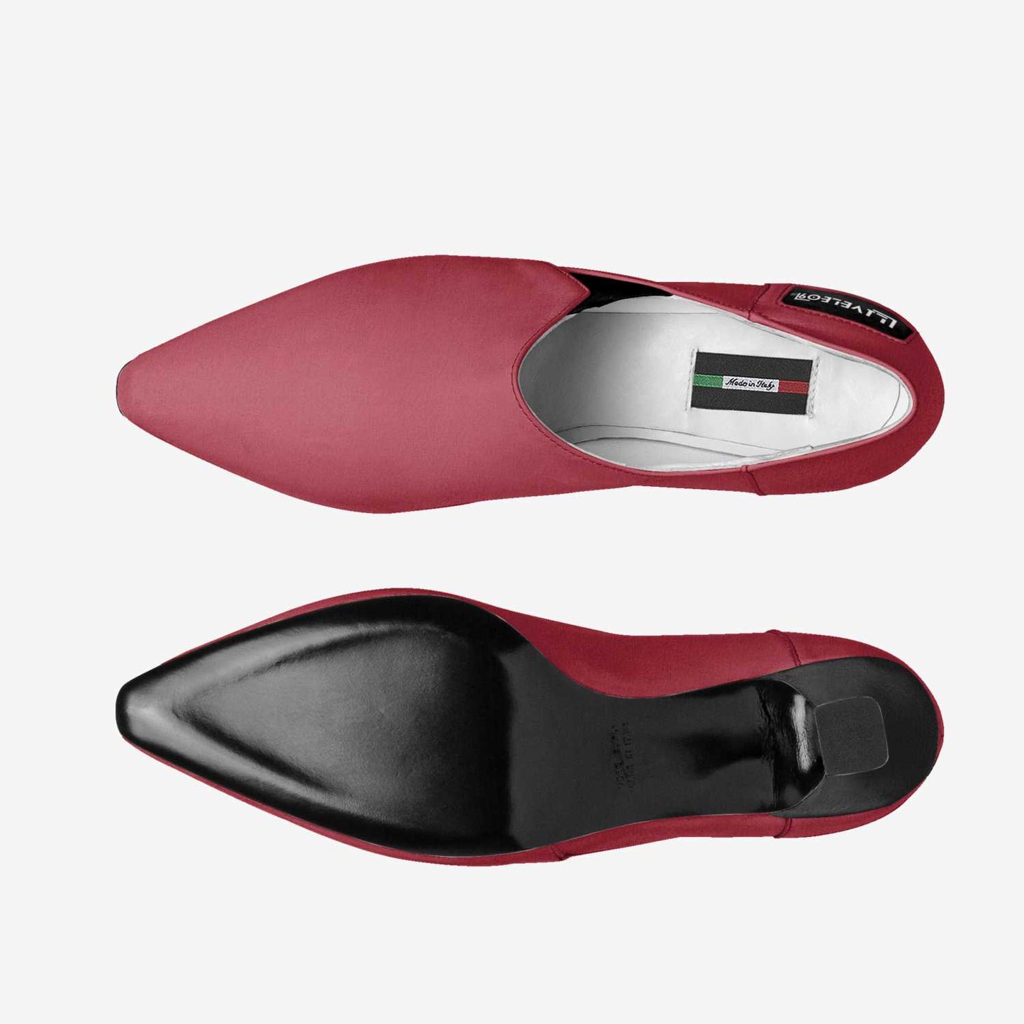 LIVELEO9 D'Orsay Kitten Heel | Red | Black |