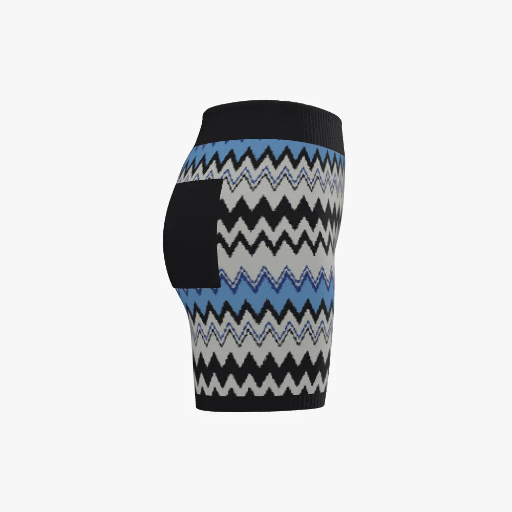 Women's Jacquard Biker Shorts | 12 GG | Light Blue | Grey | Electric Blue | Navy |